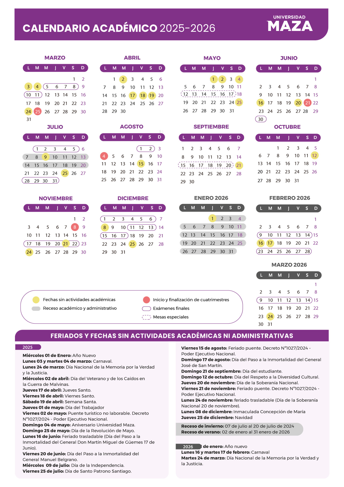 Calendario Académico